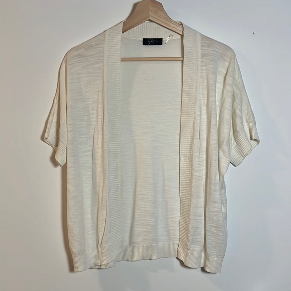 Cream Short Sleeve Cardigan